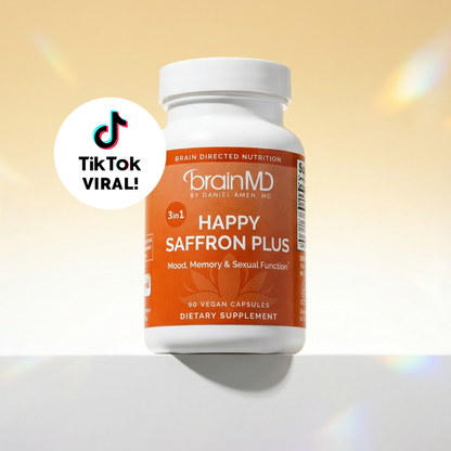 BrainMD Dr. Amen Happy Saffron Plus – with Saffron Flower Extract, Curcumin & Zinc – Vegan & Gluten-Free