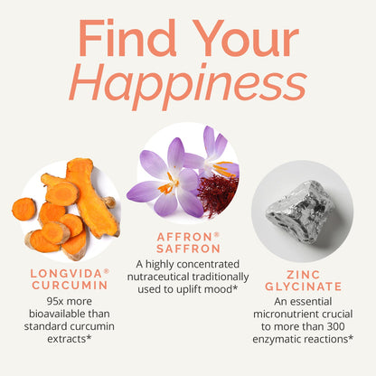 BrainMD Dr. Amen Happy Saffron Plus – with Saffron Flower Extract, Curcumin & Zinc – Vegan & Gluten-Free